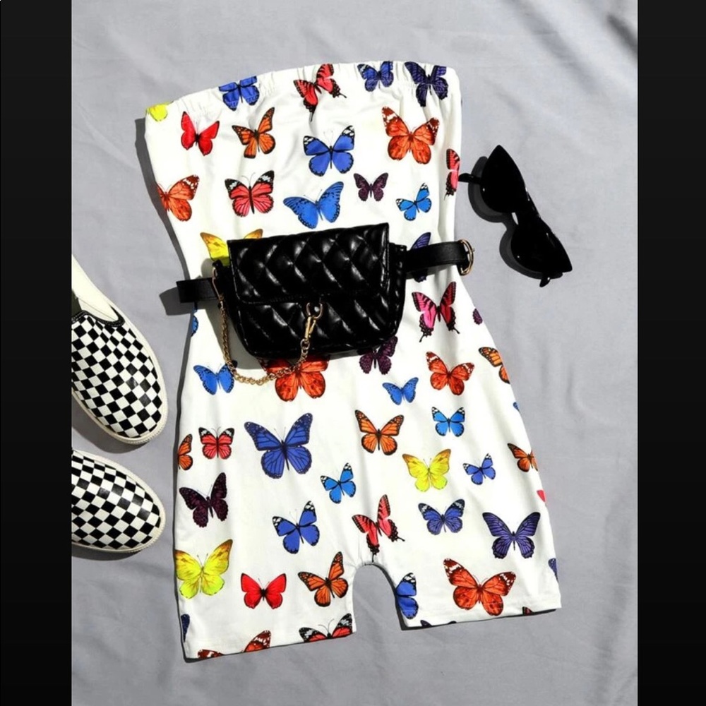 Butterfly romper tube top